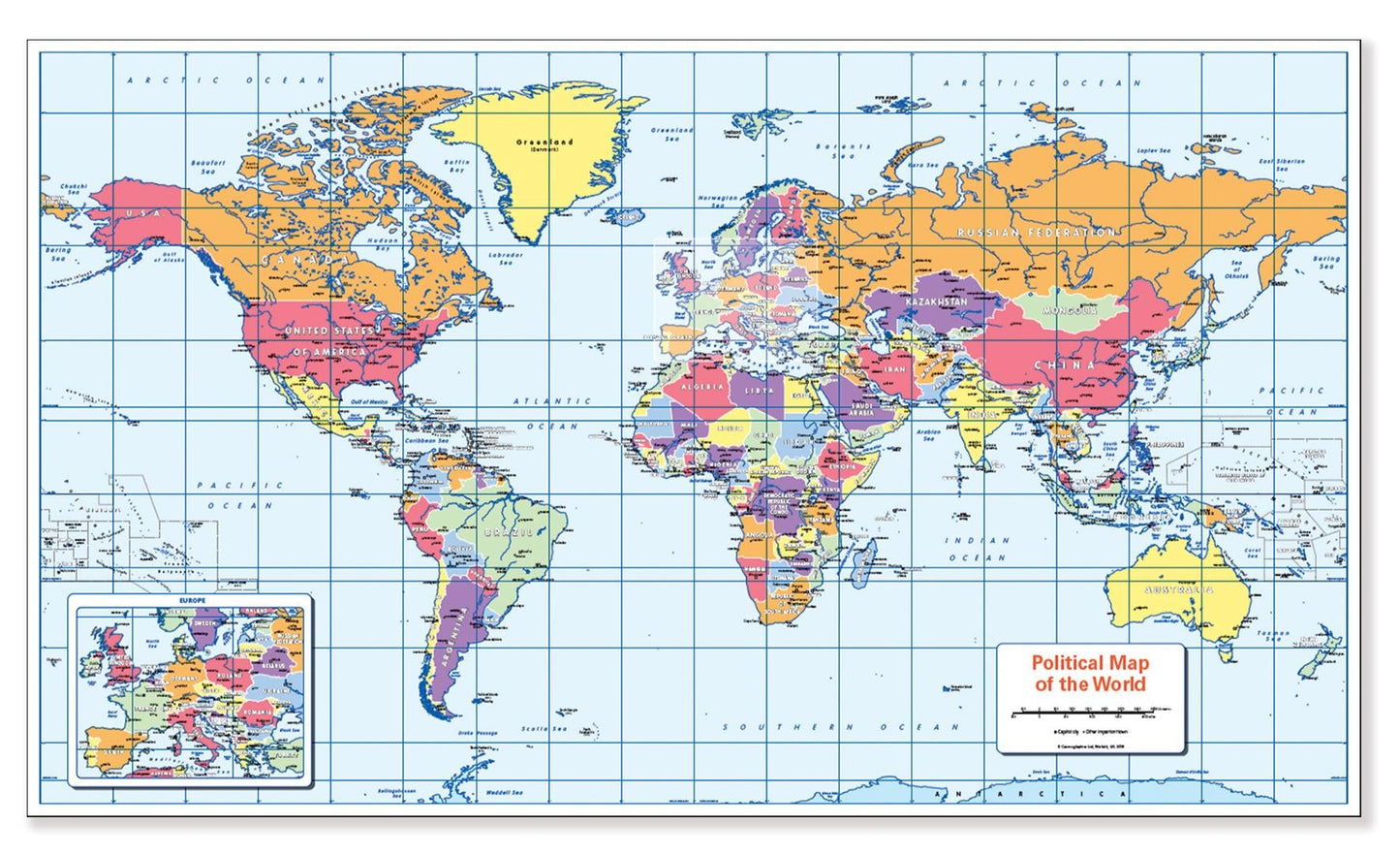 Colour Blind Friendly World Political Map