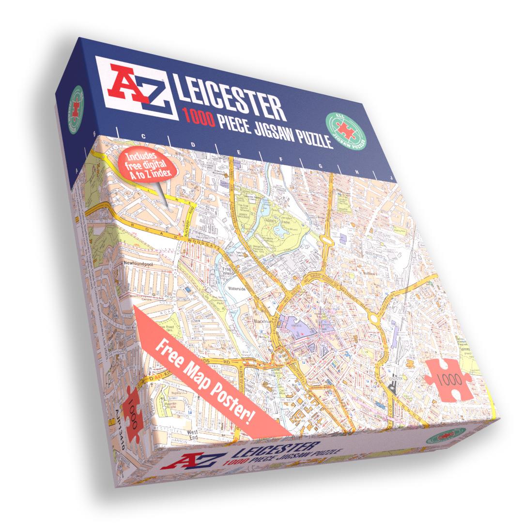 A-Z Map of Leicester 1000 Piece Jigsaw