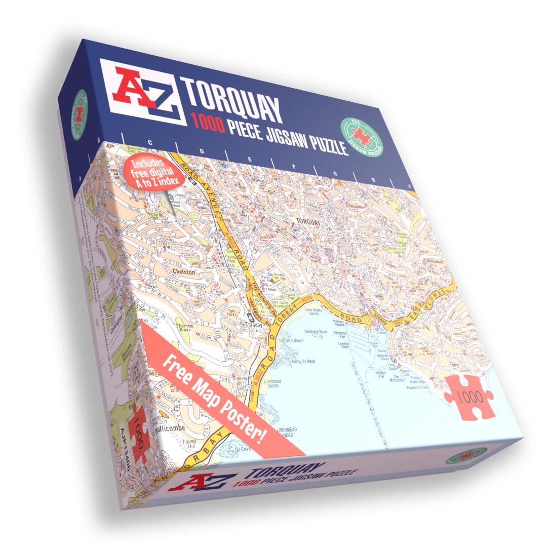 A-Z Map of Torquay 1000 Piece Jigsaw