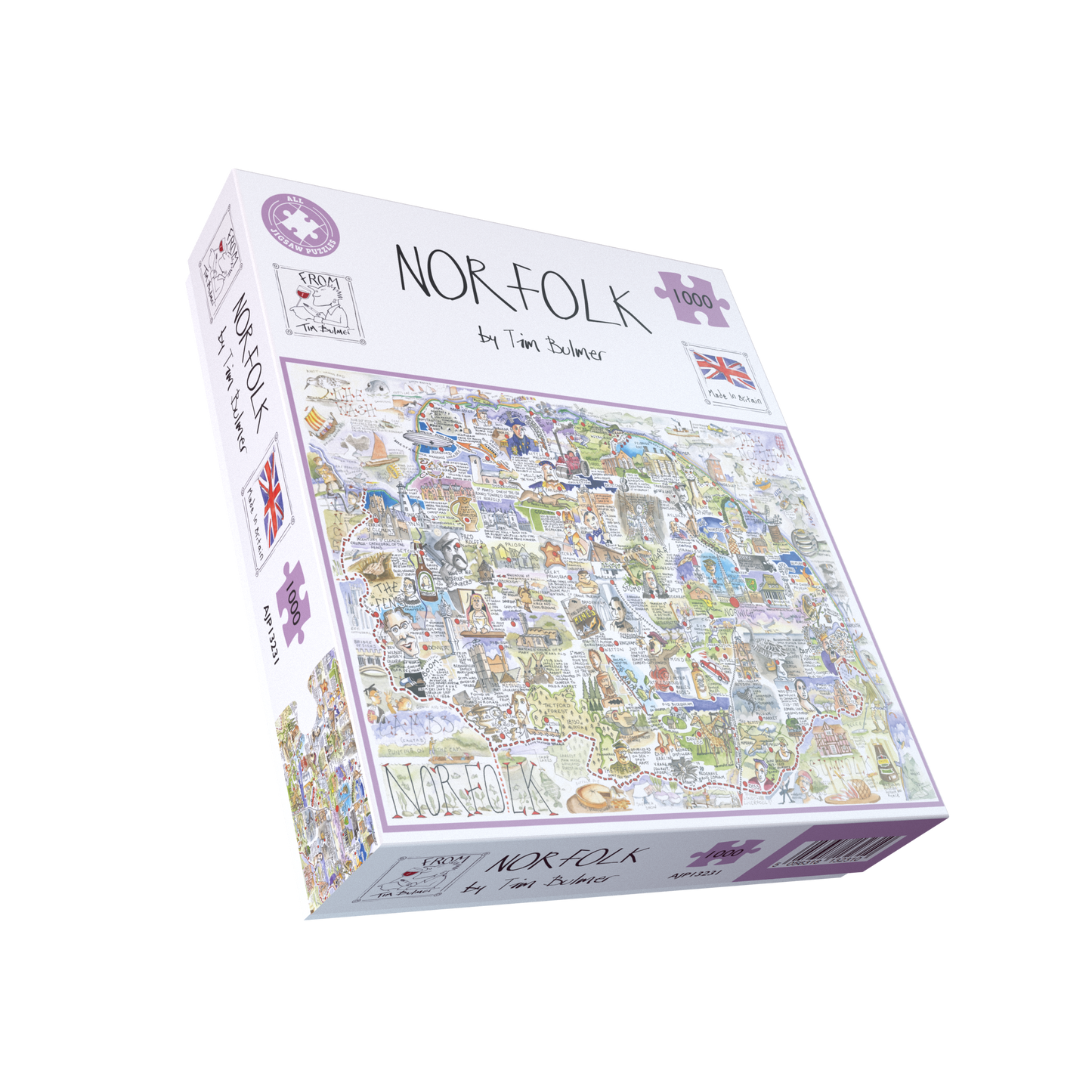 Map of Norfolk - Tim Bulmer 1000 Piece Jigsaw Puzzle
