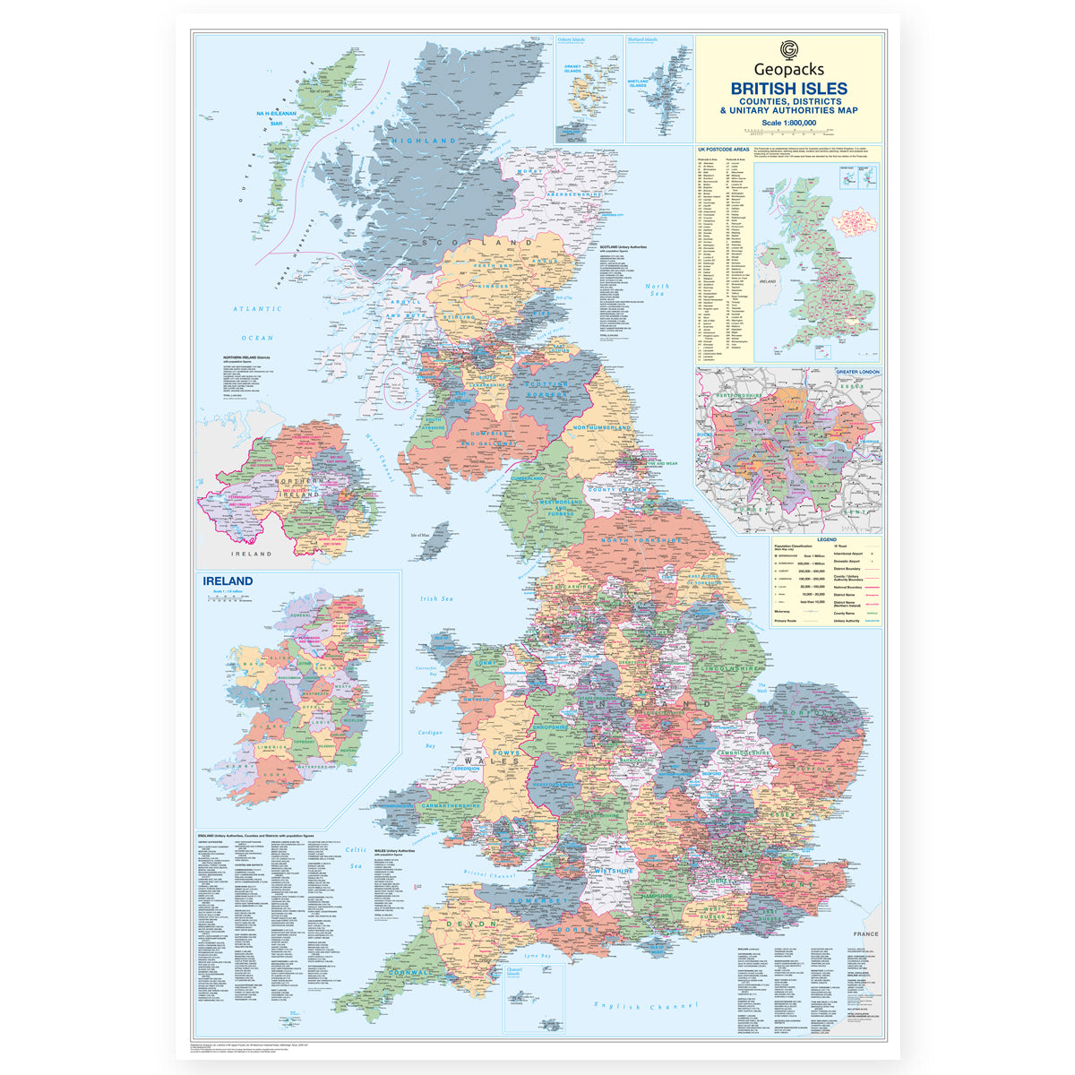 Counties UK Wall Map (Laminated) – Geopacks