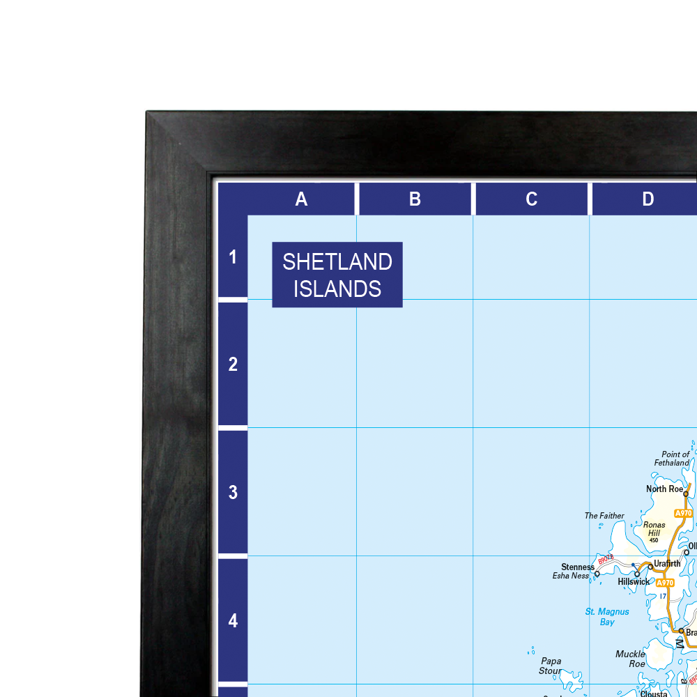 British Isles Motoring Map - A to Z Road Wall Map of UK
