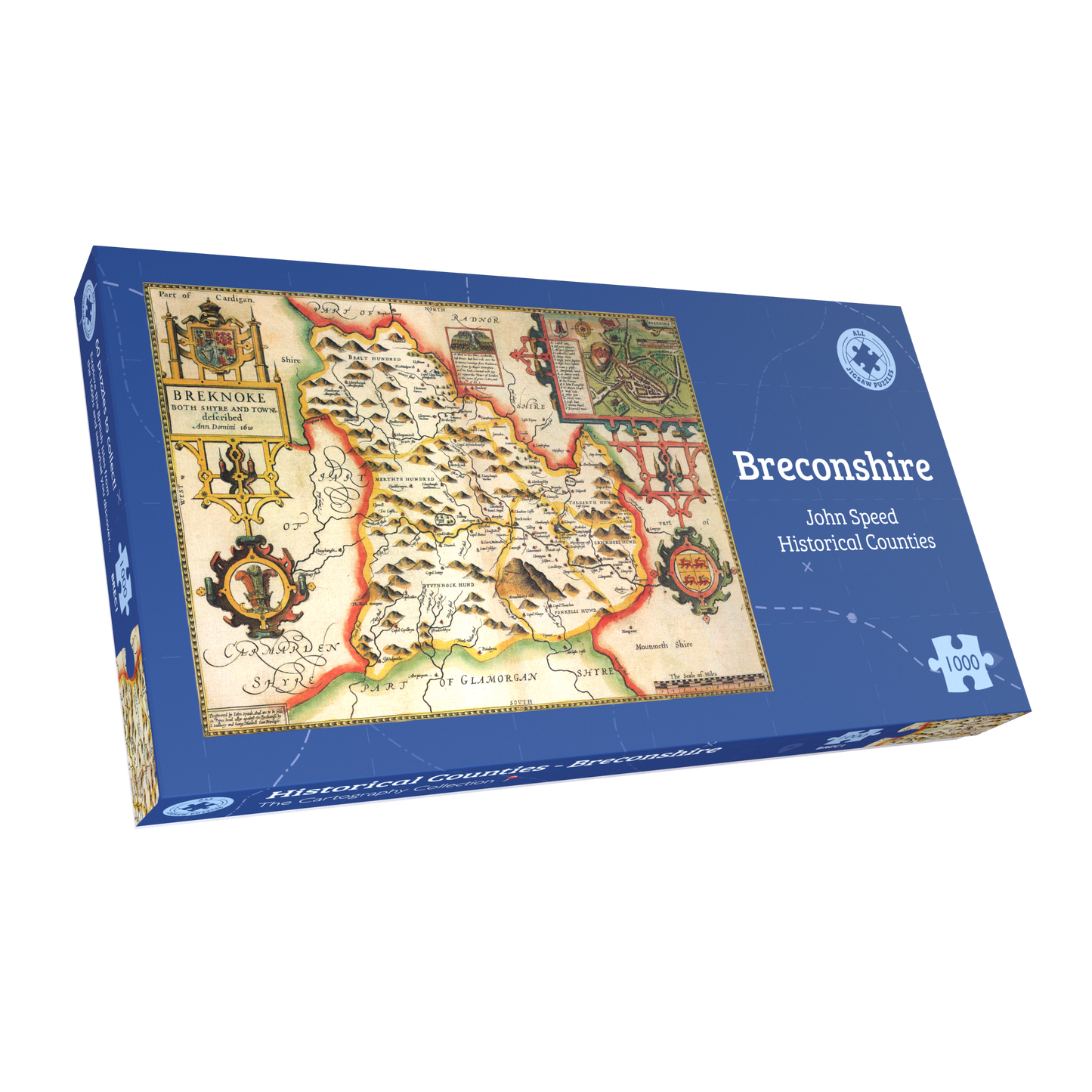 Breconshire Historical Map 1000 Piece Jigsaw Puzzle (1610)