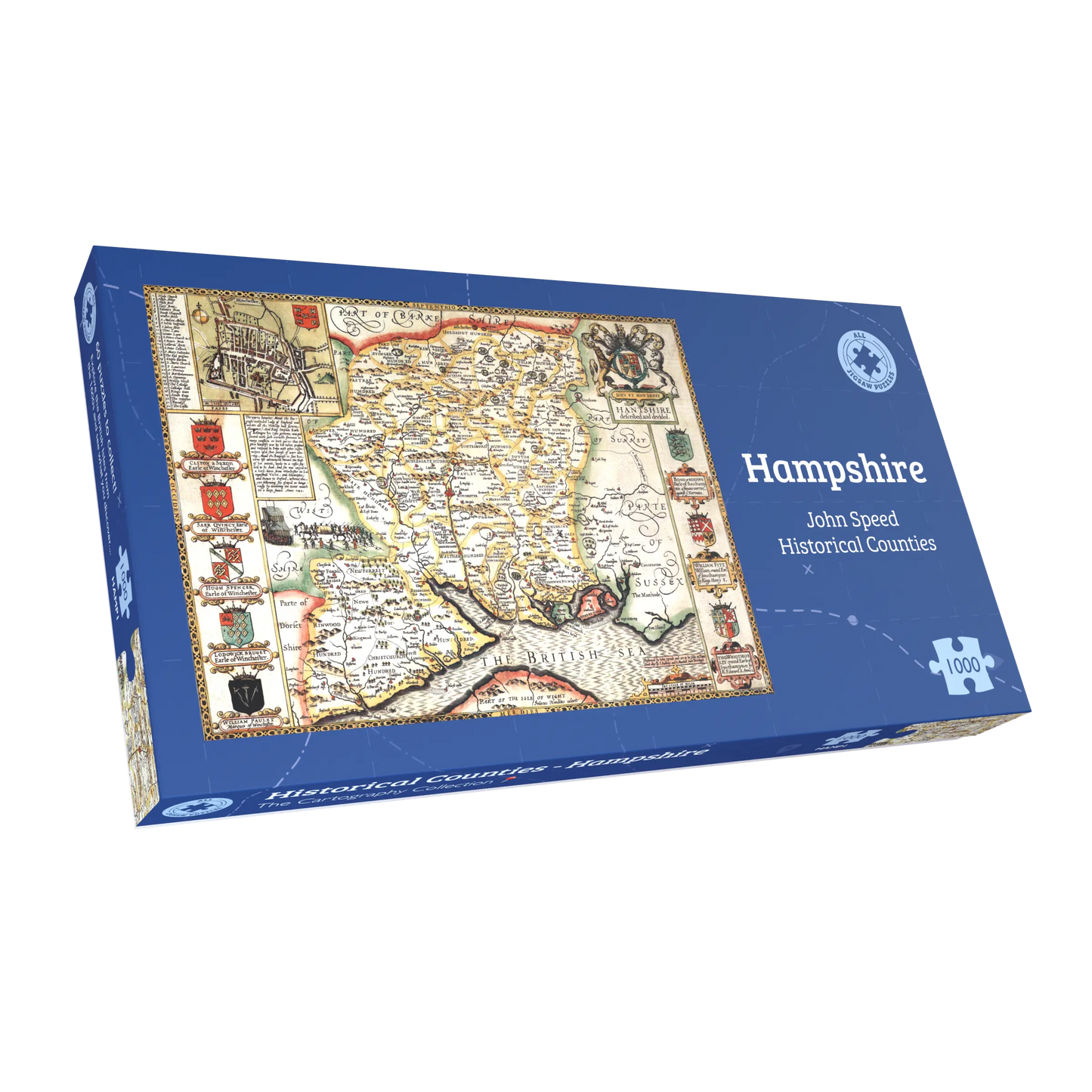 Hampshire Historical Map 1000 Piece Jigsaw Puzzle (1610)