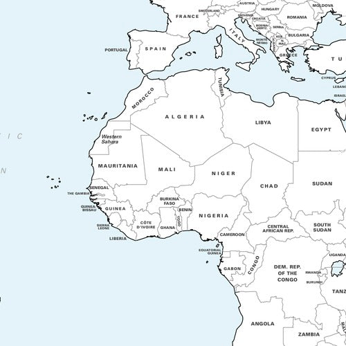Detailed World Colouring Map