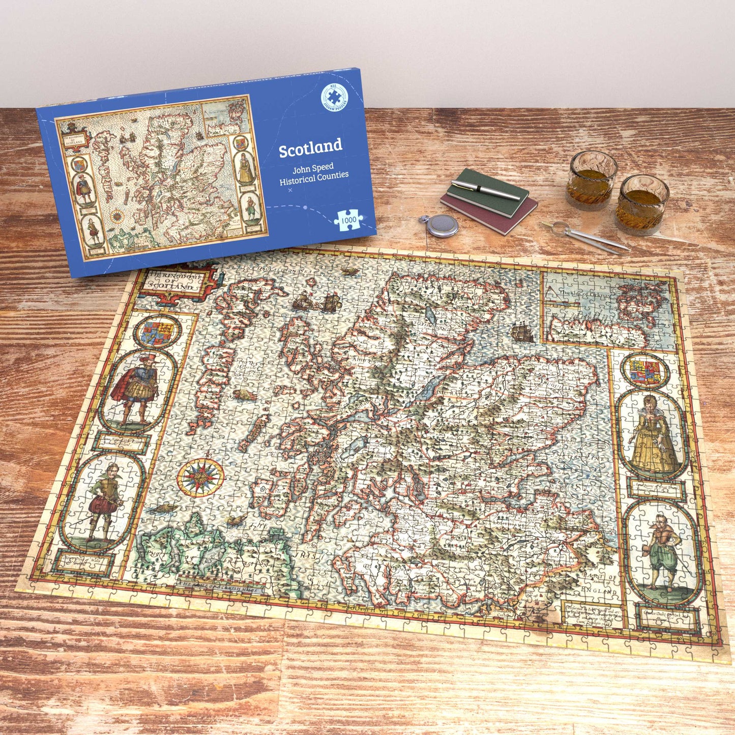 John Speed Historical Map of Scotland 1000 Piece Jigsaw Puzzle