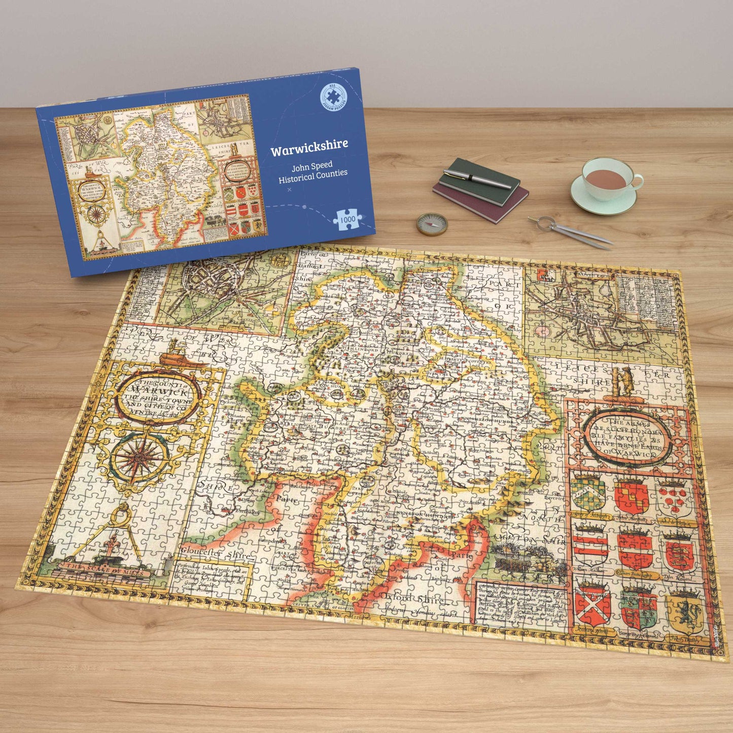 Warwickshire Historical Map 1000 Piece Jigsaw Puzzle