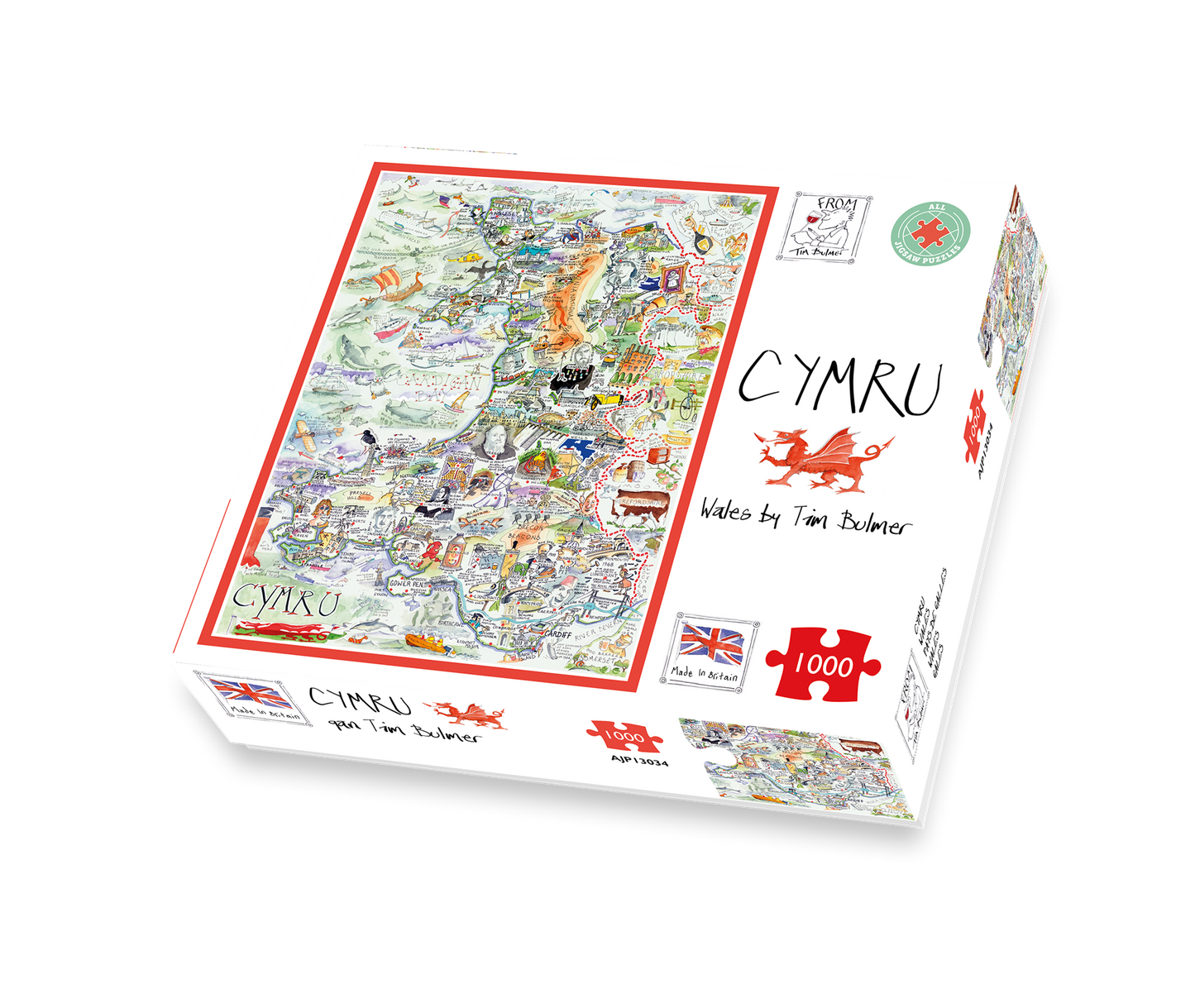 Tim Bulmer 1000 Piece Map of Wales Jigsaw Puzzle
