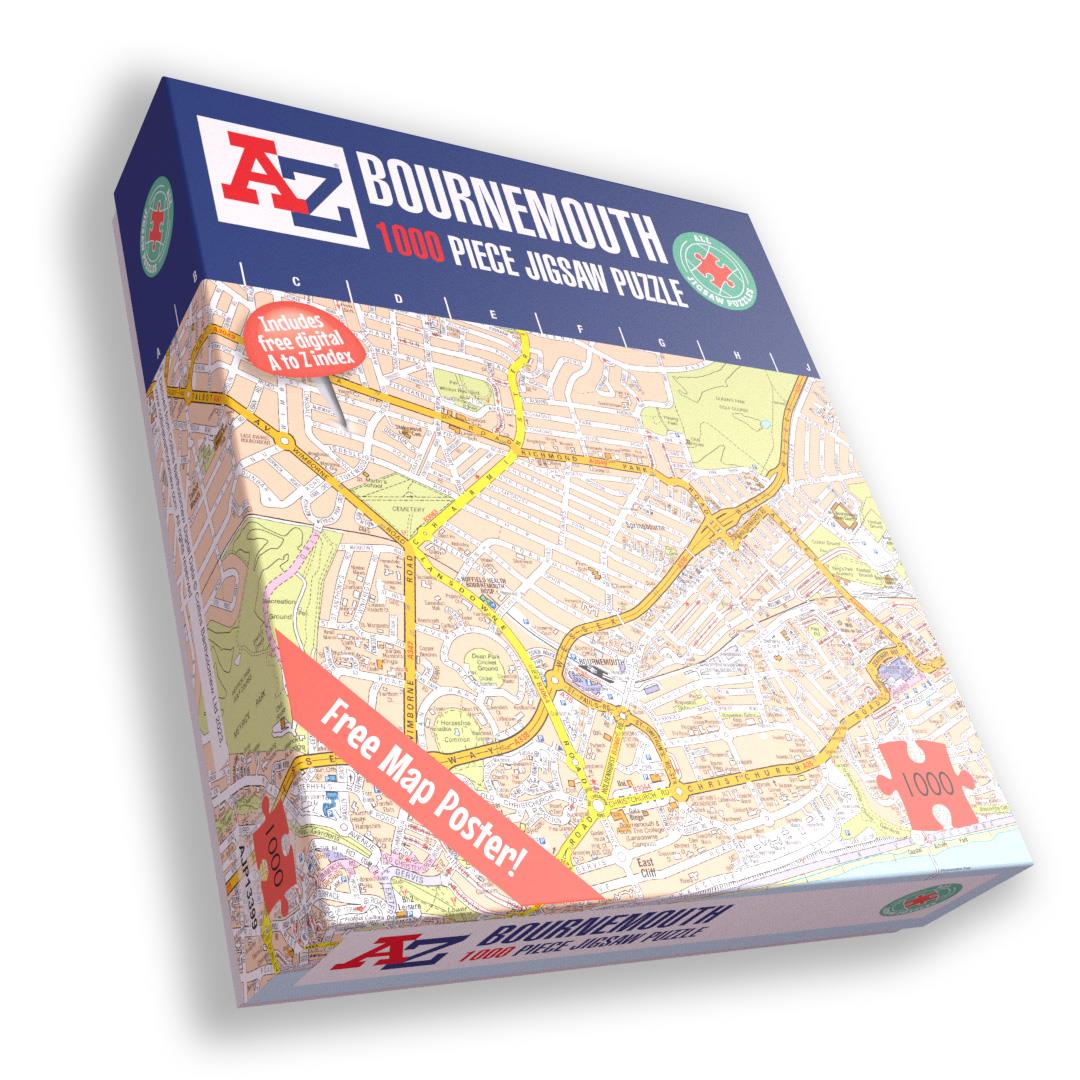 A-Z Map of Bournemouth 1000 Piece Jigsaw