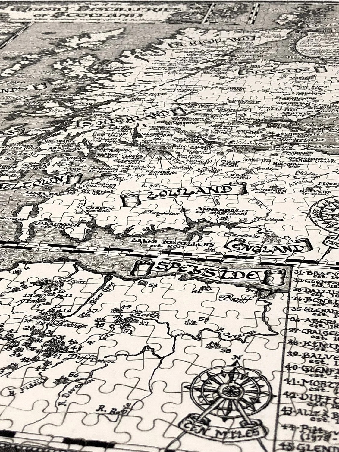 Scotland Whisky Map Jigsaw Puzzle - 1000 pieces