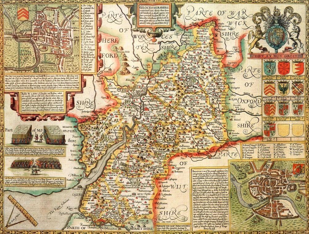 Gloucestershire Historical Map 1000 Piece Jigsaw Puzzle (1610) - All Jigsaw Puzzles UK
- 1