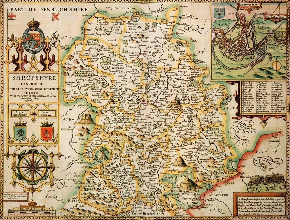 Shropshire Historical Map 1000 Piece Jigsaw Puzzle (1610) - All Jigsaw Puzzles UK
- 1
