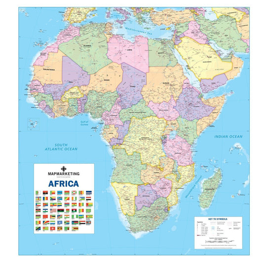 Maps - Laminated Africa Poitical Wall Map