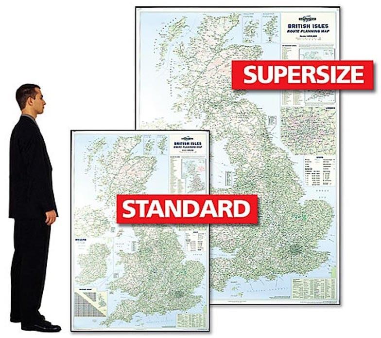 Wall Maps - Supersize British Isles Motoring Wall Map