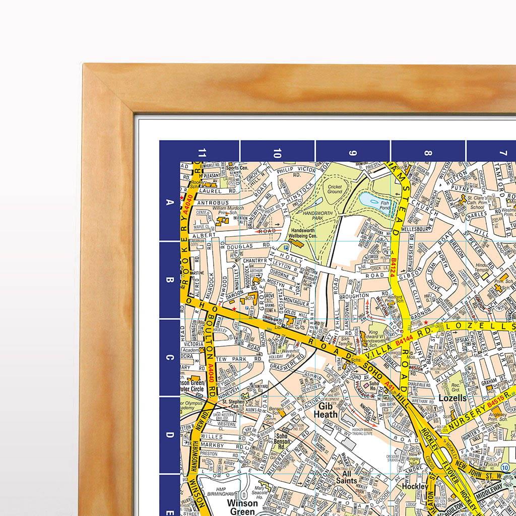 A-Z Map of  Birmingham Wall Map
