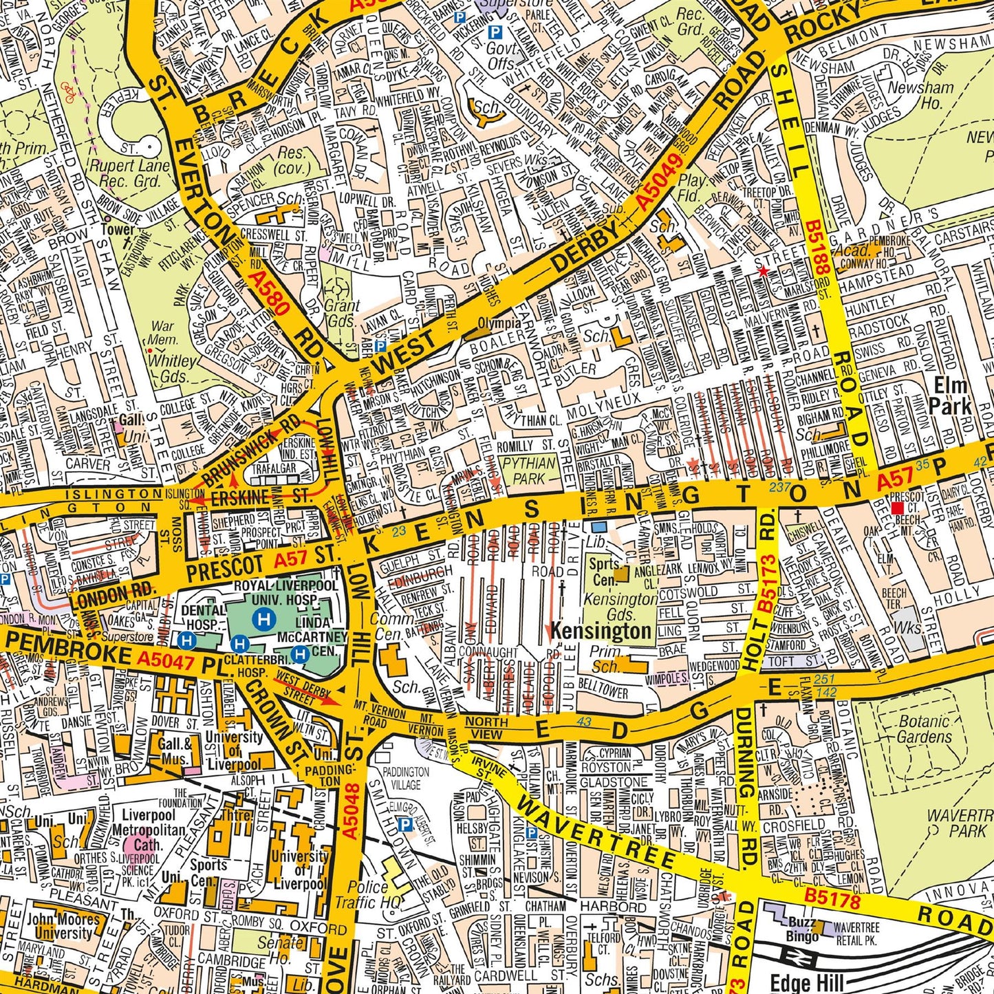 A-Z Map of Liverpool  Wall Map