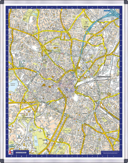 A-Z Map of  Birmingham Wall Map
