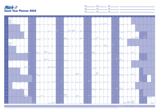 GIANT 2024 YEARLY WALL PLANNER - MARK IT