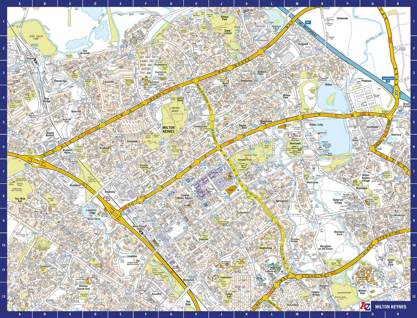 A-Z Map of  Milton Keynes 1000 Piece Jigsaw
