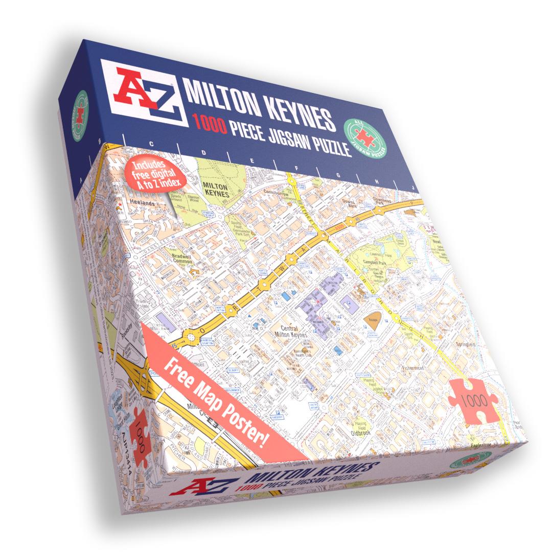 A to Z Map of  Milton Keynes 1000 Piece Jigsaw