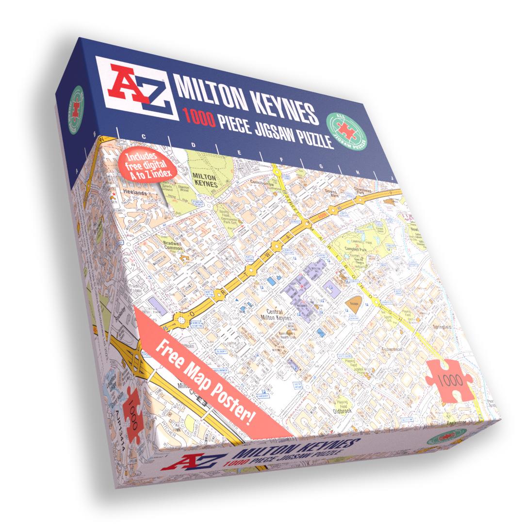 A-Z Map of  Milton Keynes 1000 Piece Jigsaw