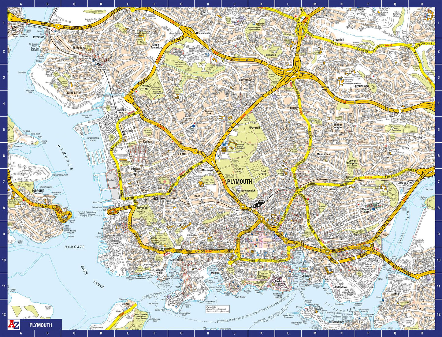 A-Z Map of  Plymouth 1000 Piece Jigsaw