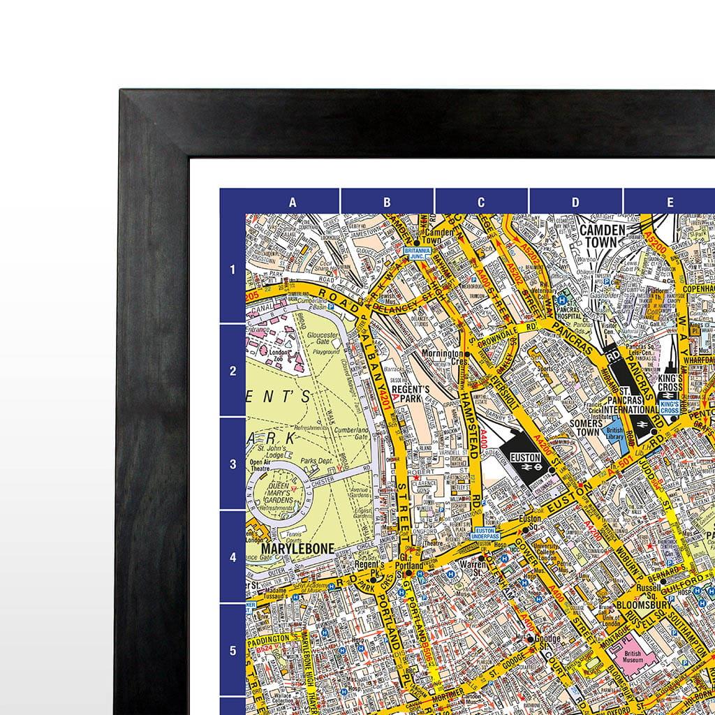 A-Z Map of Central London Wall Map