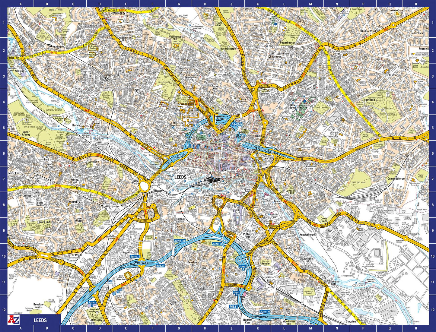 A-Z Map of  Leeds 1000 Piece Jigsaw