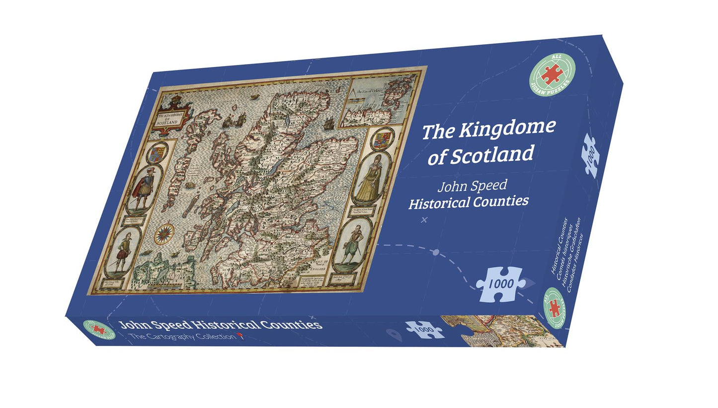 John Speed Historical Map of Scotland 1000 Piece Jigsaw Puzzle box