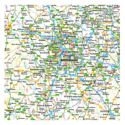 British Isles Motoring Map - A-Z Road Wall Map of UK