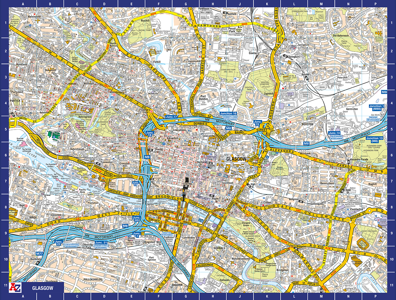 A-Z Map of  Glasgow 1000 Piece Jigsaw