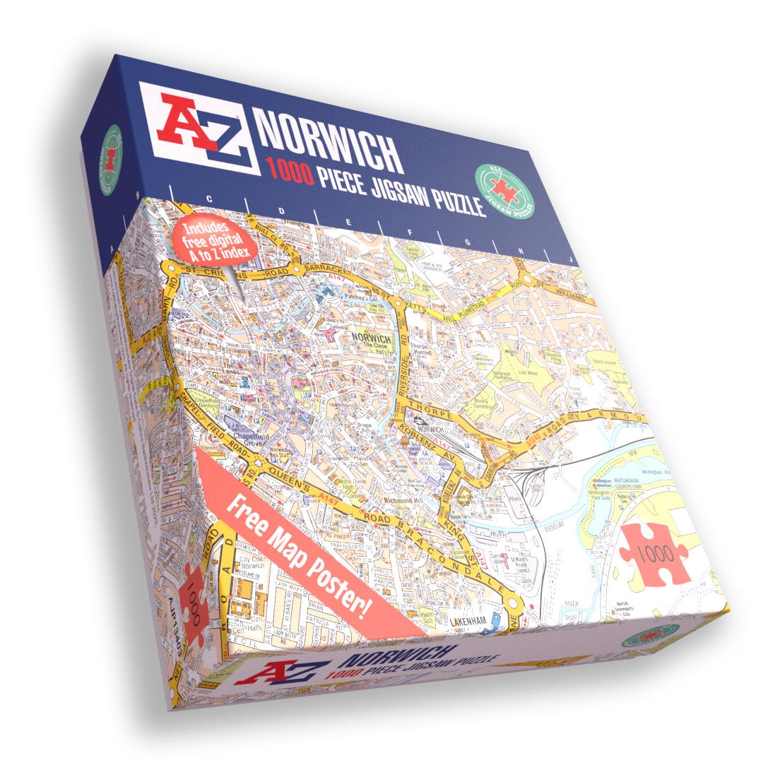 A-Z Map of  Norwich 1000 Piece Jigsaw