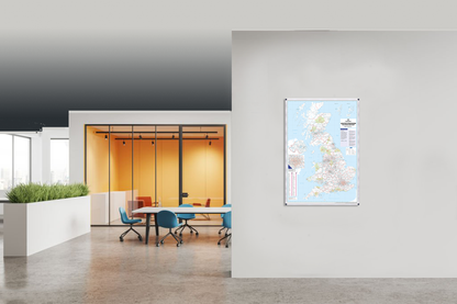 NEW UK Postcode Wall Map - Postcode Areas Map of Great Britain & NI