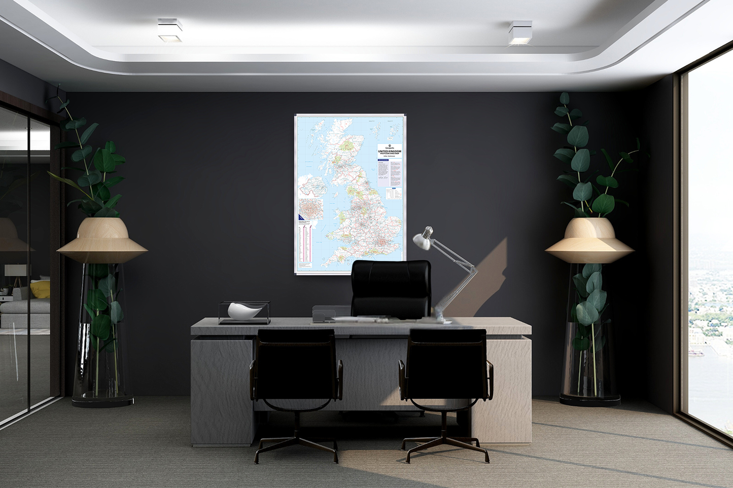 UK Postcode Wall Map - Postcode Areas Map of Great Britain & NI