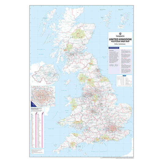 Supersize GB Postcode Area Wall Map