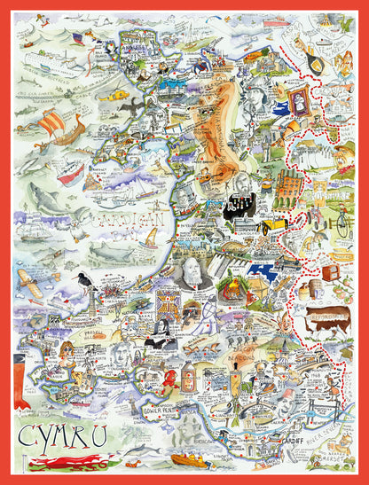 Tim Bulmer 1000 Piece Map of Wales Jigsaw Puzzle