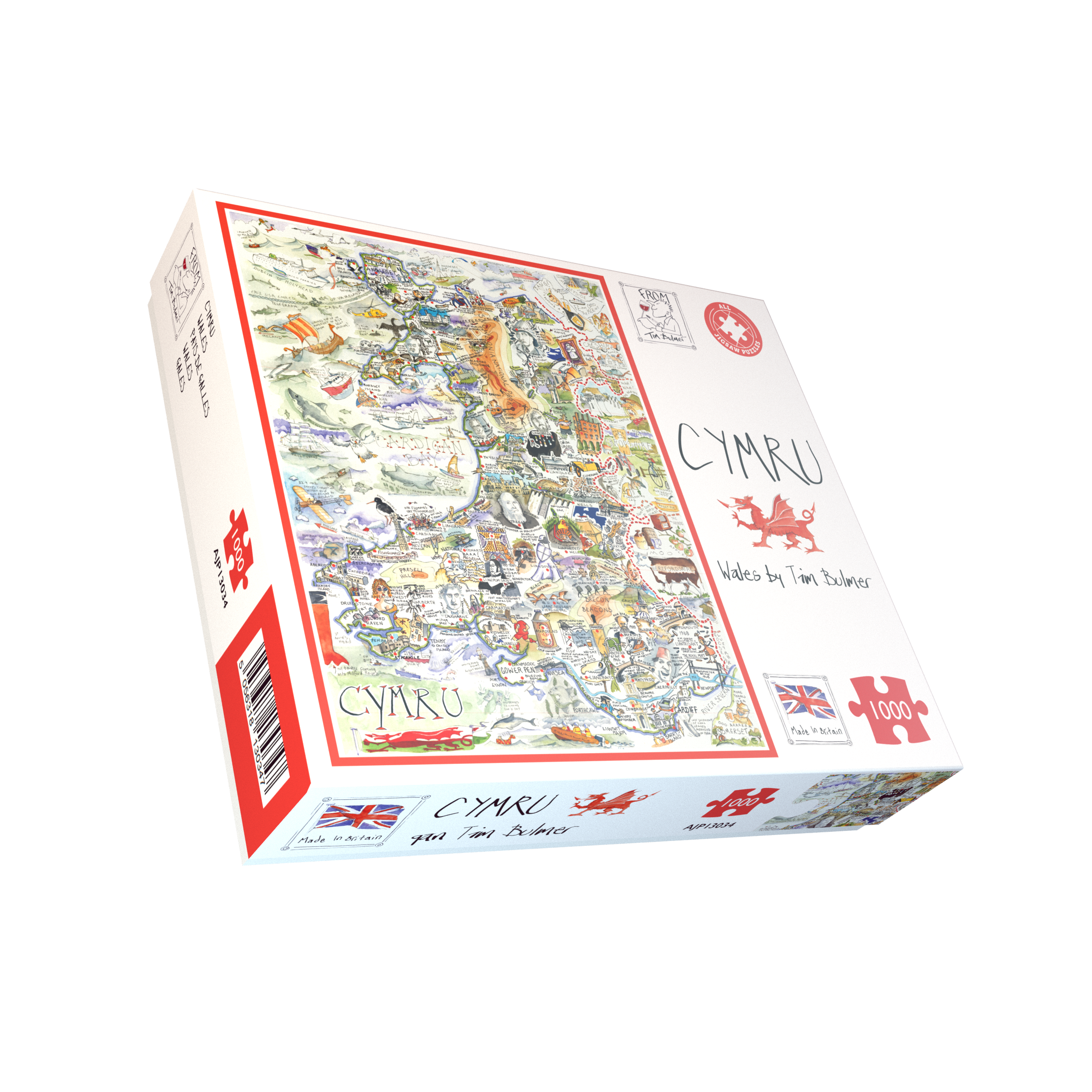 Tim Bulmer 1000 Piece Map of Wales Jigsaw Puzzle – Geopacks