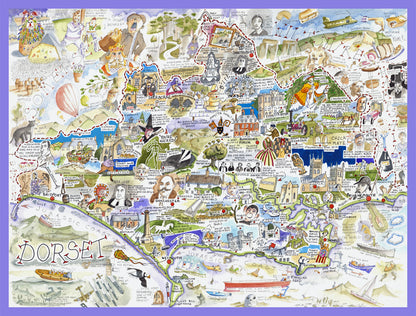 Map of Dorset - Tim Bulmer 1000 Piece Jigsaw Puzzle