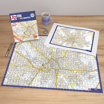 A-Z Map of  York 1000 or 300 Piece Jigsaw