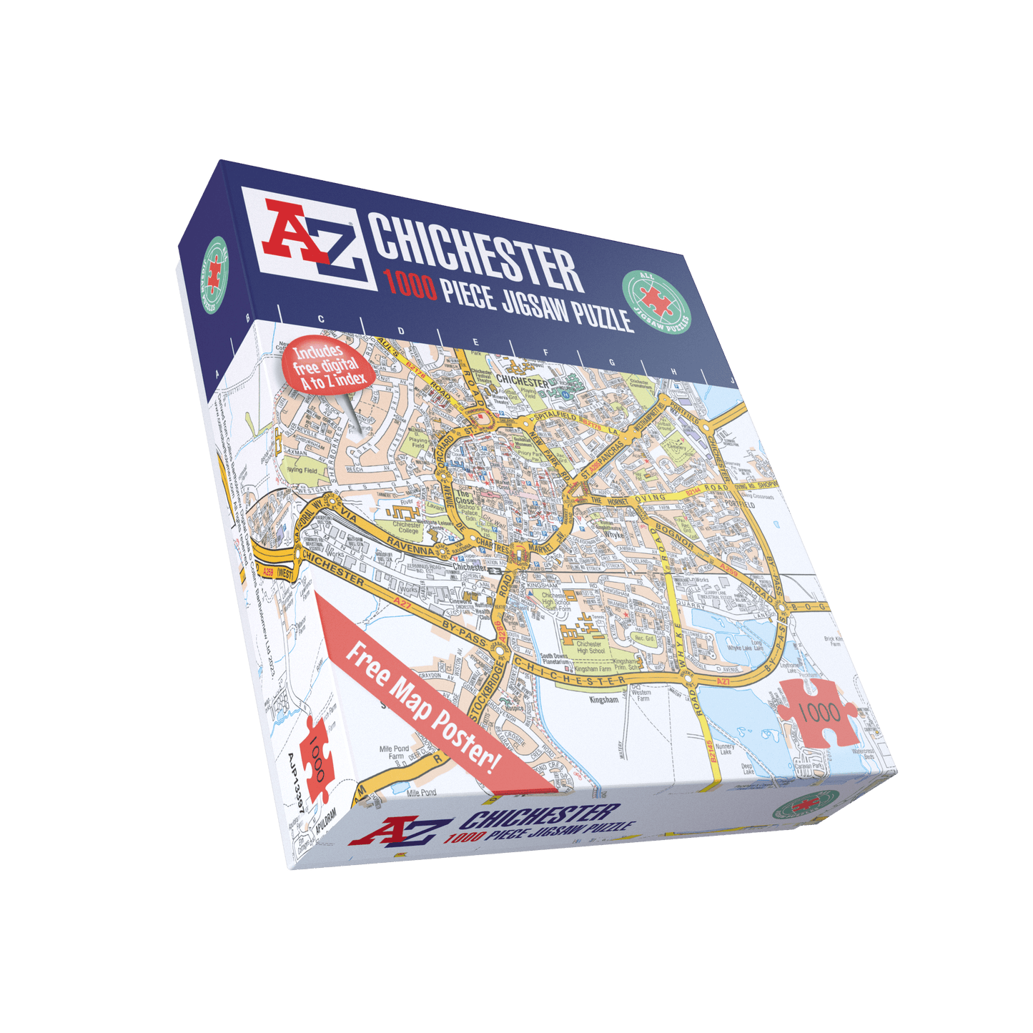A-Z Map of  Chichester 1000 Piece Jigsaw