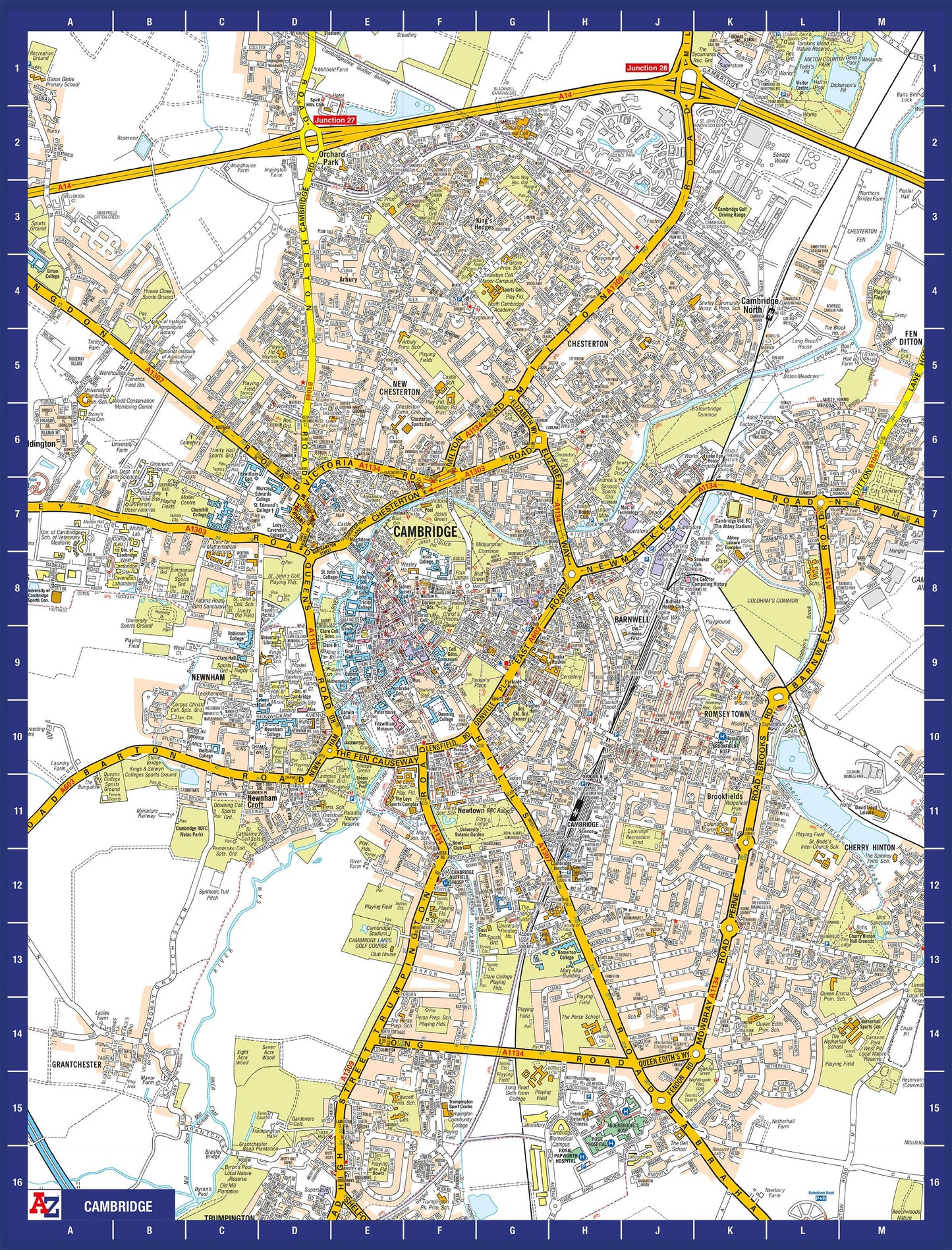 A-Z Map of  Cambridge 1000 Piece Jigsaw