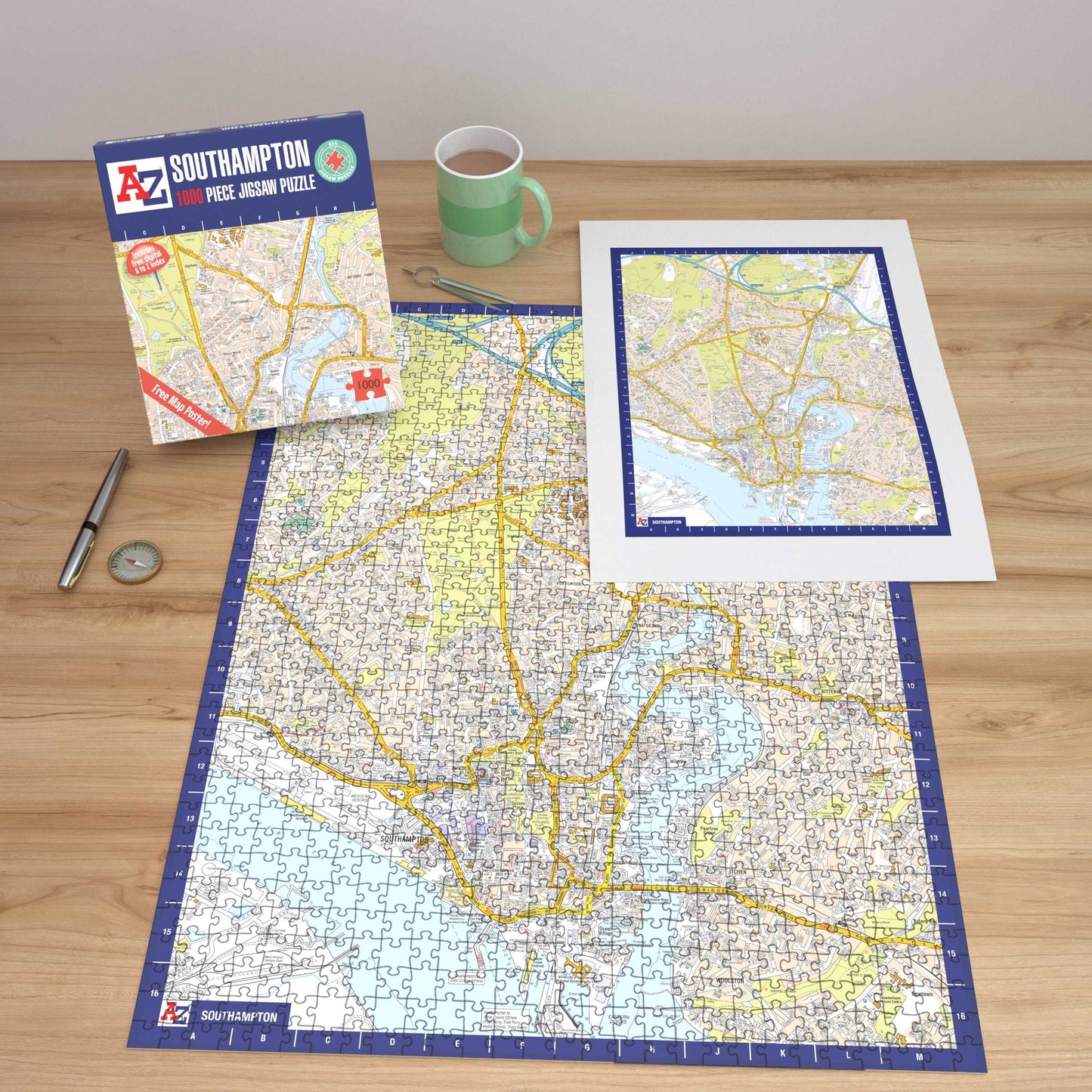 A-Z Map of  Southampton 1000 Piece Jigsaw