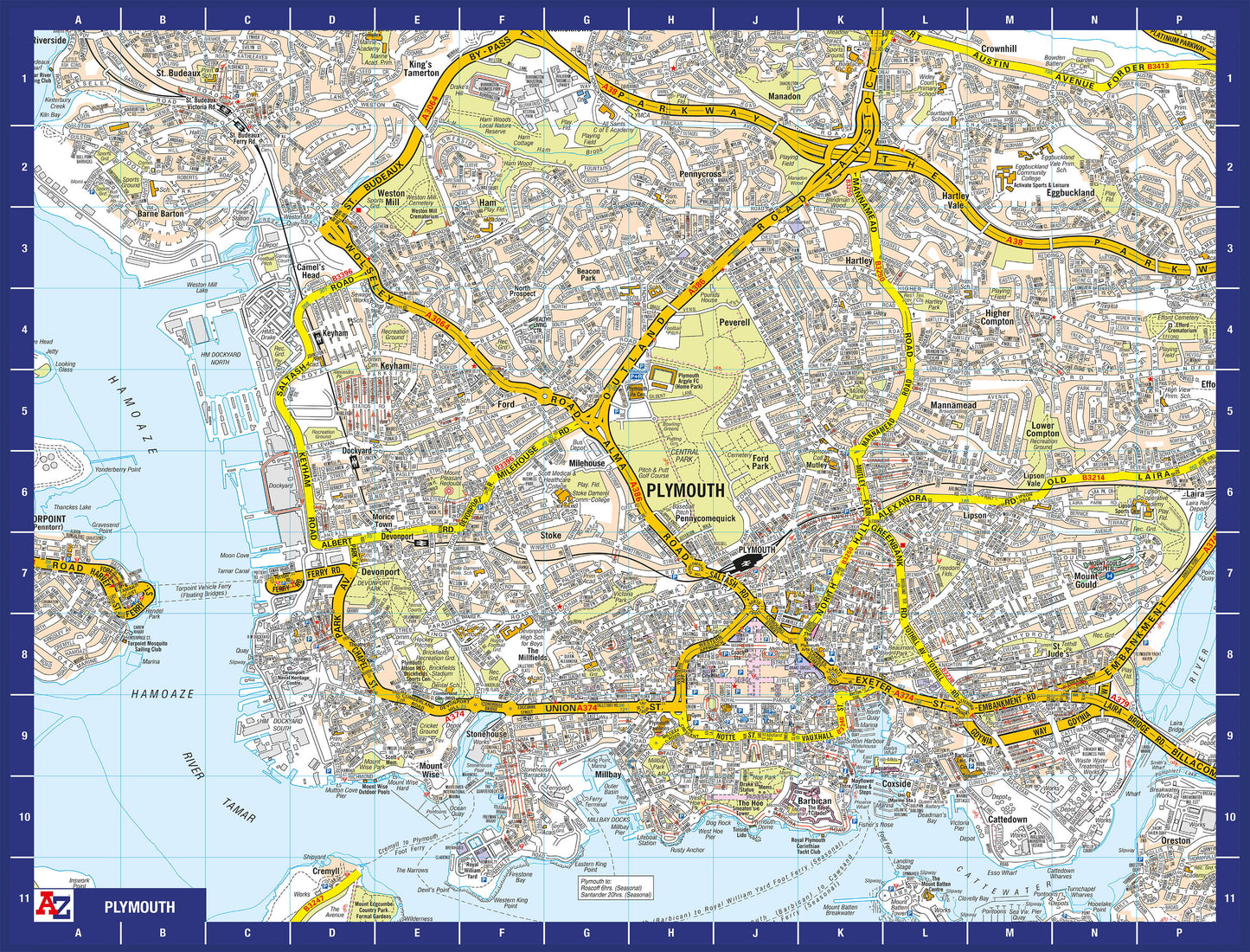 A-Z Map of  Plymouth 1000 Piece Jigsaw