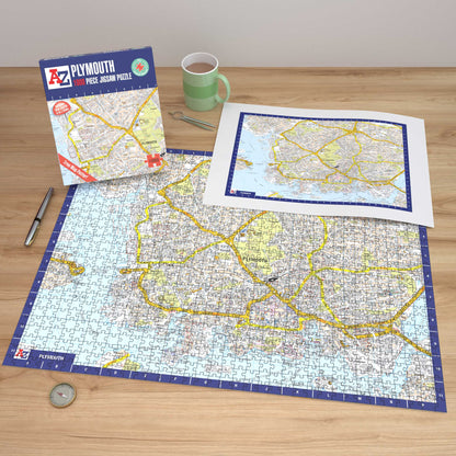 A-Z Map of  Plymouth 1000 Piece Jigsaw
