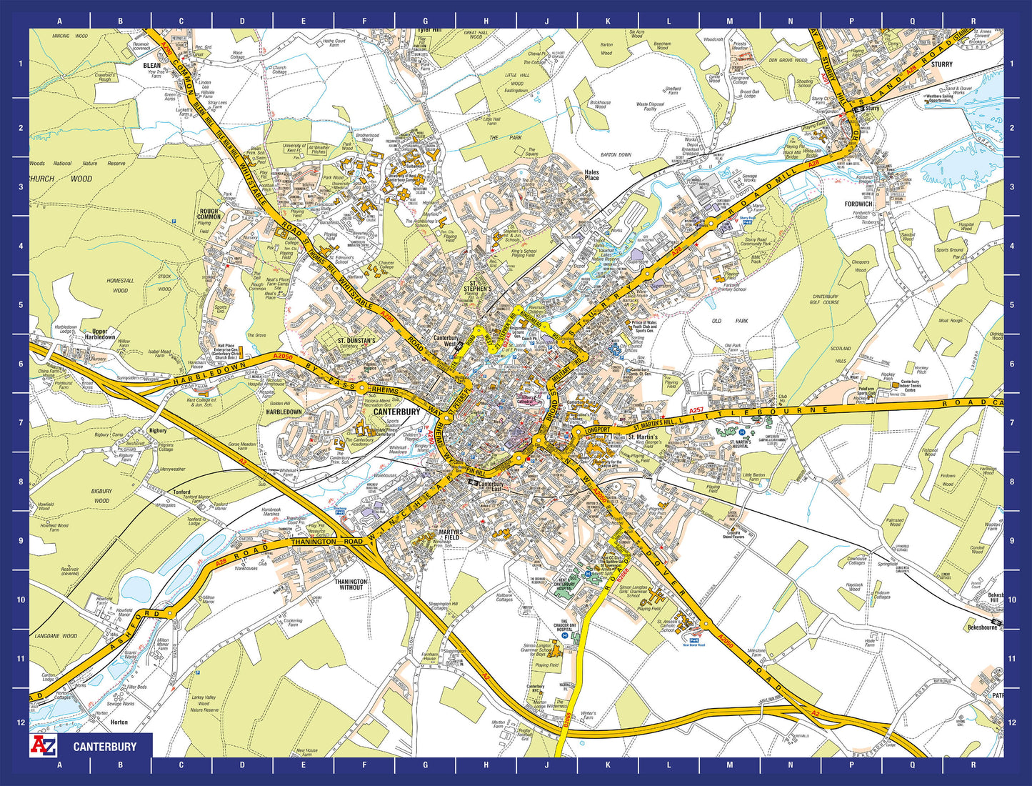 A-Z Map of  Canterbury 1000 Piece Jigsaw