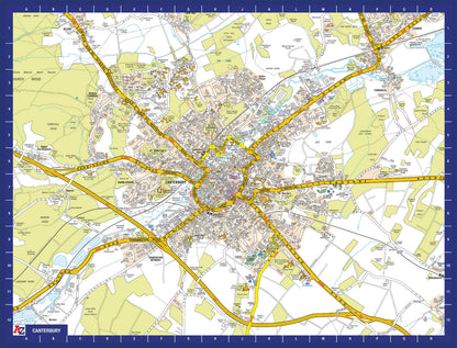 A-Z Map of  Canterbury 1000 Piece Jigsaw
