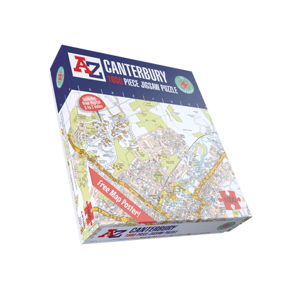A-Z Map of  Canterbury 1000 Piece Jigsaw