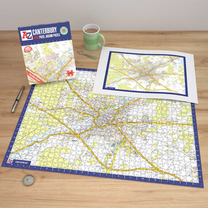 A-Z Map of  Canterbury 1000 Piece Jigsaw