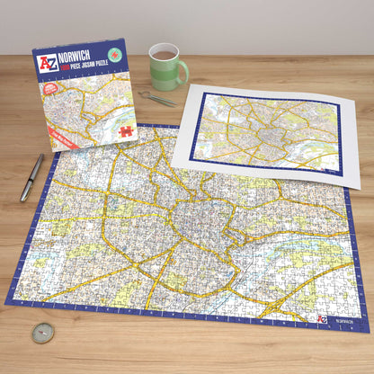 A-Z Map of  Norwich 1000 Piece Jigsaw
