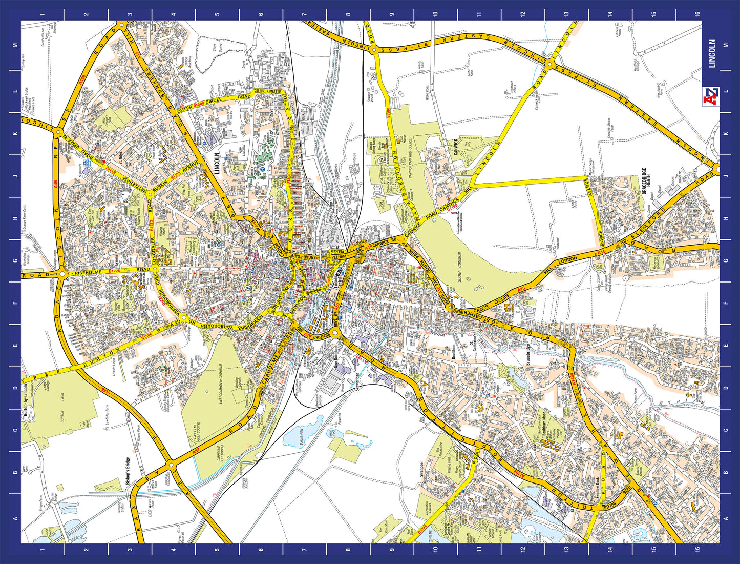A-Z Map of  Lincoln 1000 Piece Jigsaw